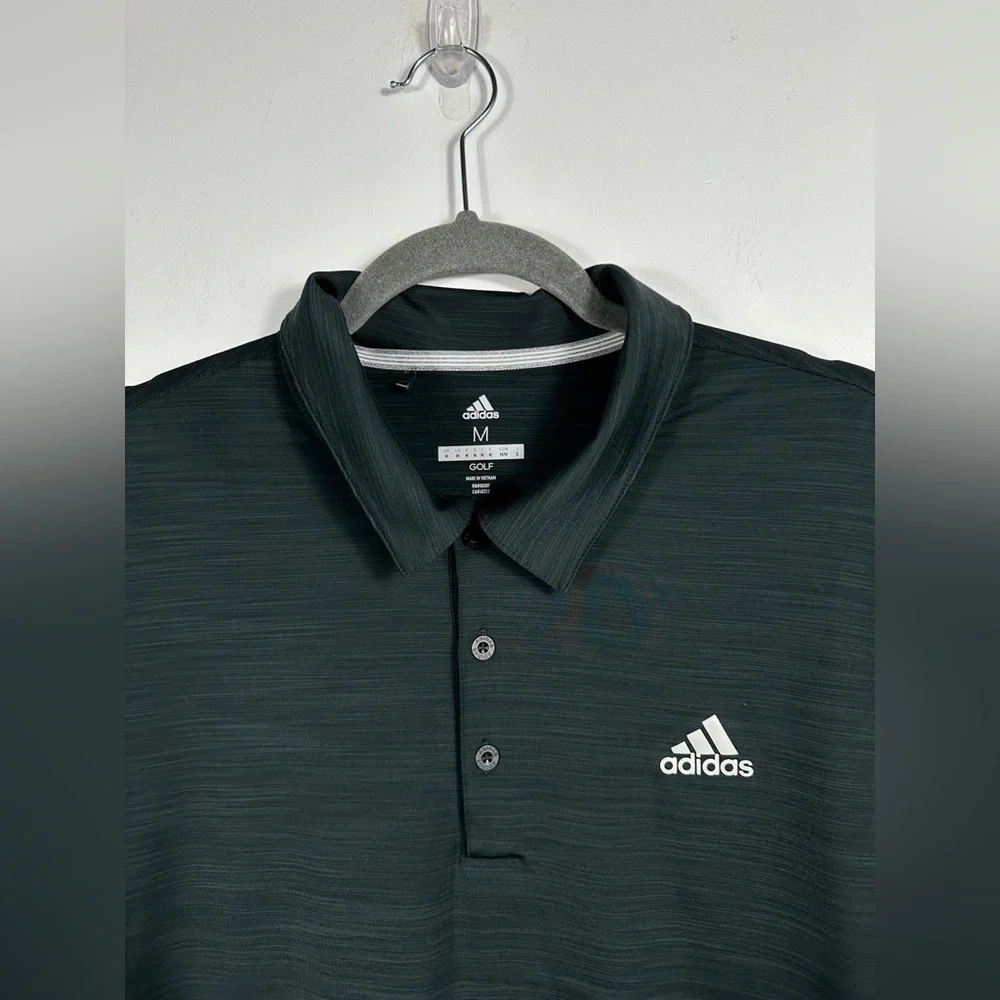 Adidas Golf Polo Shirt Men’s Medium Grey Performance Short Sleeve‎ Athletic